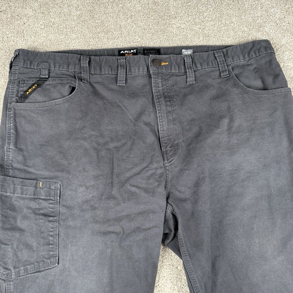 Ariat Rebar M4 Work Pants Men's 46x30 Gray Relaxed Straight Leg (Fits 46x29)